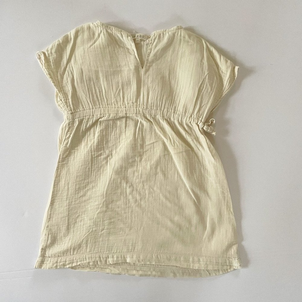 Mabo ivory cotton double-gauze dress/beach cover-up, size 5-7Y
